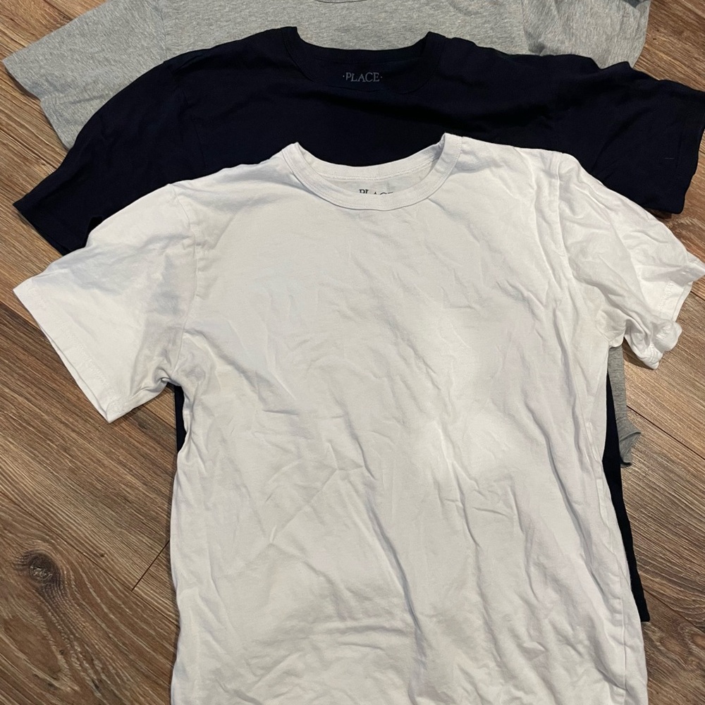 The Children's Place 3 pack Short Sleeve Tees White Black gray